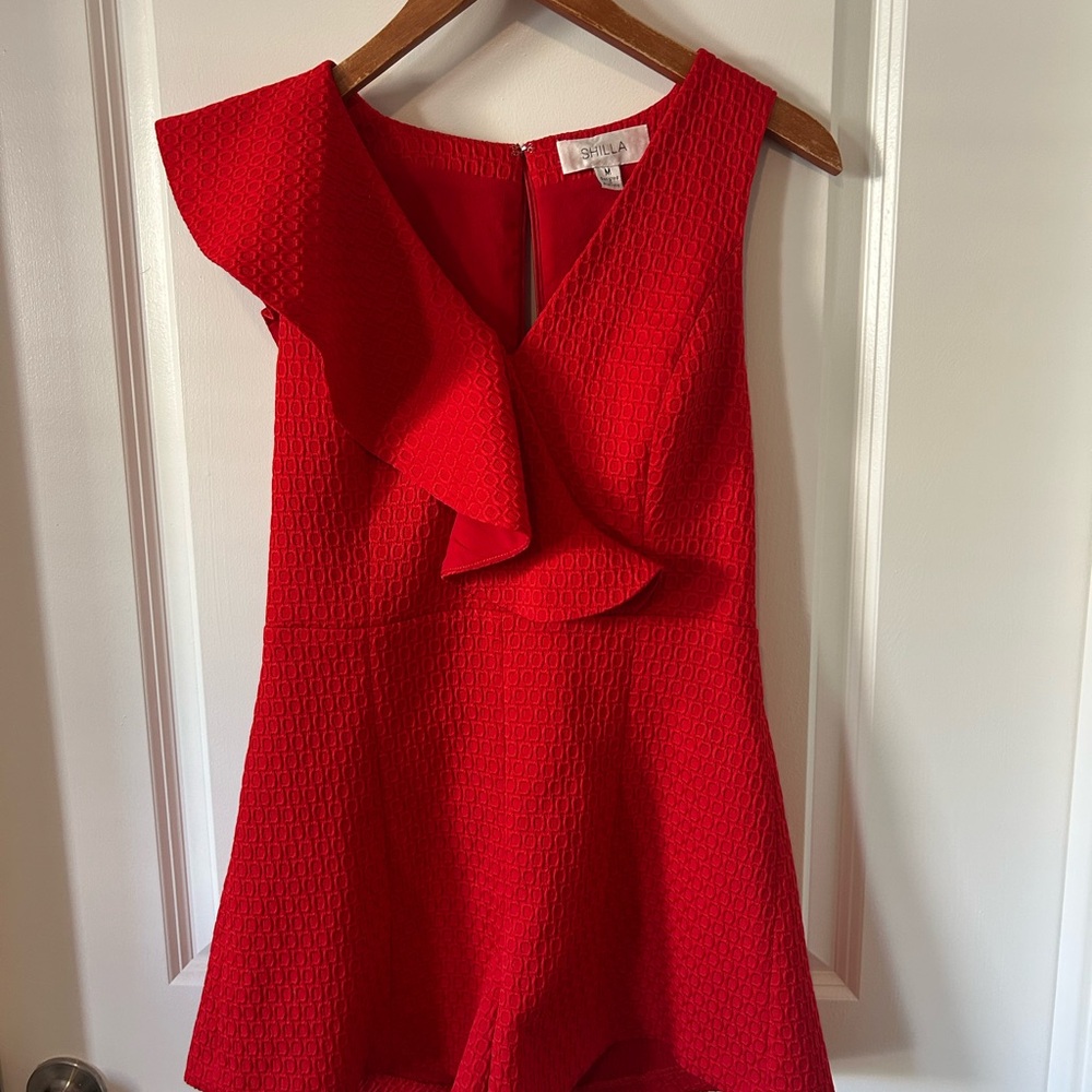 Elegant One Shoulder Red Dress